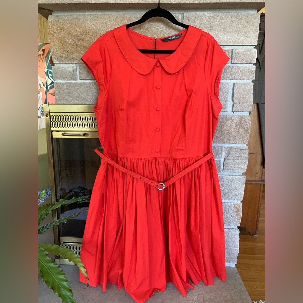 eShakti Red Custom Dress
